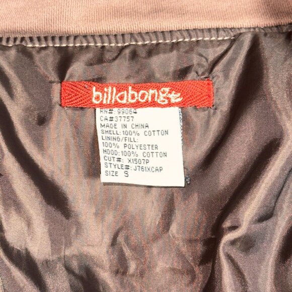 Billabong Jacket, Brown, Zipper, Distressed, Hood, Size Small - Picture 15 of 15